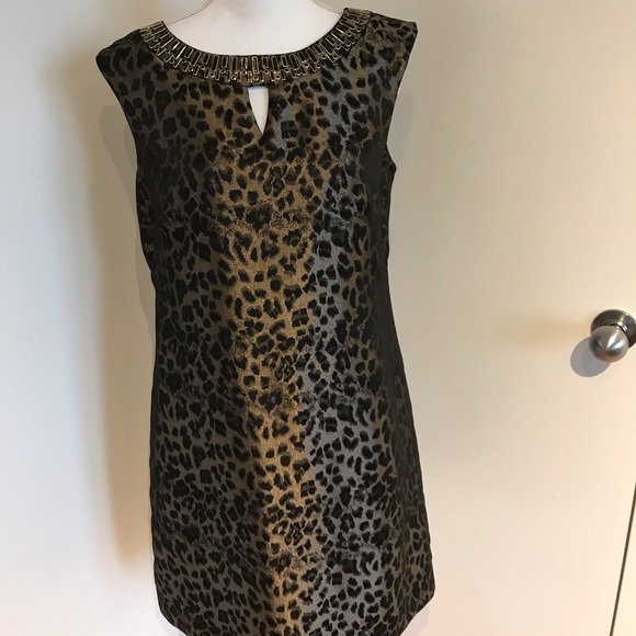 🔥🔥🔥Tahari animal print dress in black and gold - Picture 3 of 7